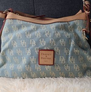 EUC Dooney & Bourke Blue Canvas Hobo